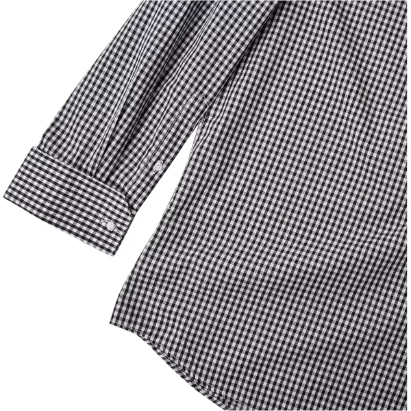 STACY ADAMS Mens Big and Tall Gingham Check Dress ShirtBlack