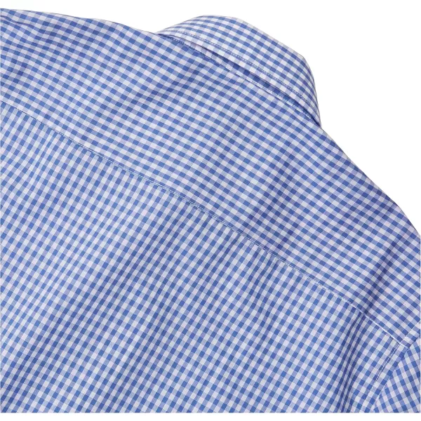 STACY ADAMS Mens Big and Tall Gingham Check Dress ShirtBlue