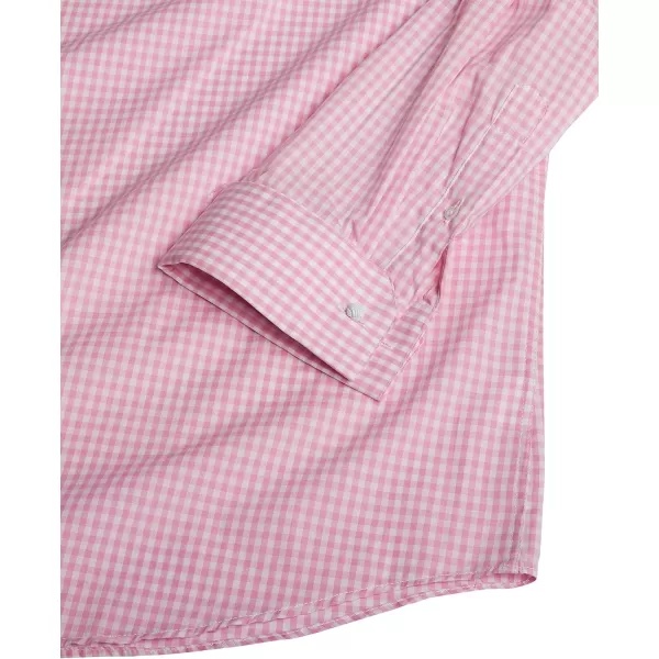 STACY ADAMS Mens Big and Tall Gingham Check Dress ShirtPink