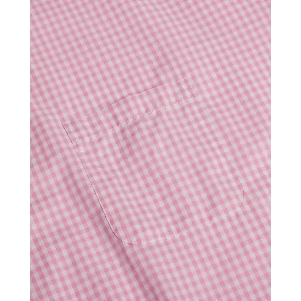 STACY ADAMS Mens Big and Tall Gingham Check Dress ShirtPink