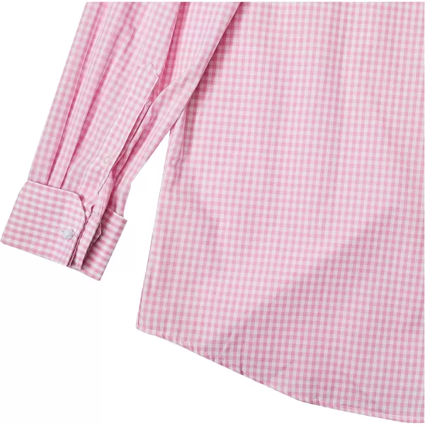 STACY ADAMS Mens Big and Tall Gingham Check Dress ShirtPink