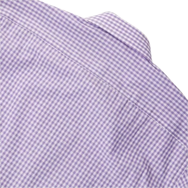 STACY ADAMS Mens Big and Tall Gingham Check Dress ShirtPurple