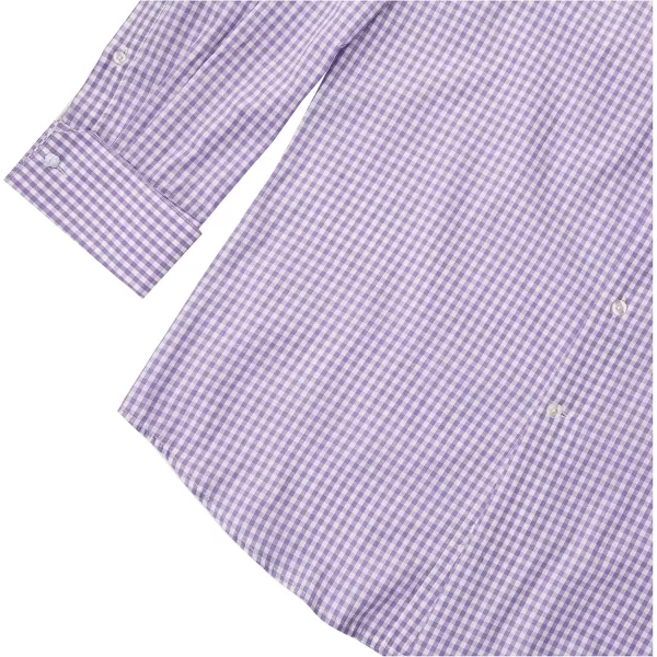 STACY ADAMS Mens Big and Tall Gingham Check Dress ShirtPurple
