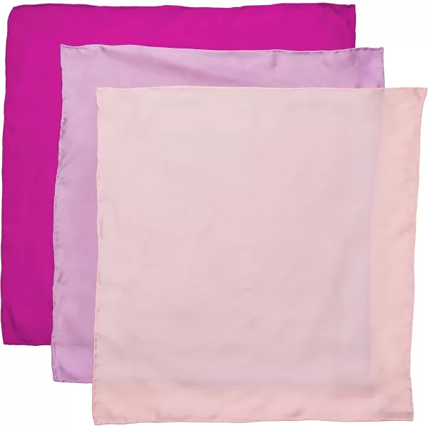 STACY ADAMS mens 100 Silk Hand Rolled 17quotx 17quot Pocket Square Three Piece SetHandkerchiefLilacpinkfushia
