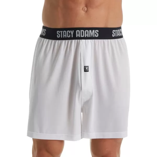 Stacy Adams Mens Big and Tall Boxer ShortWhite