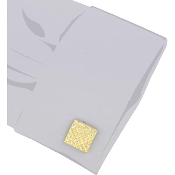 Stacy Adams Mens Gold Cuff Link and Tie Bar With Crystals Set