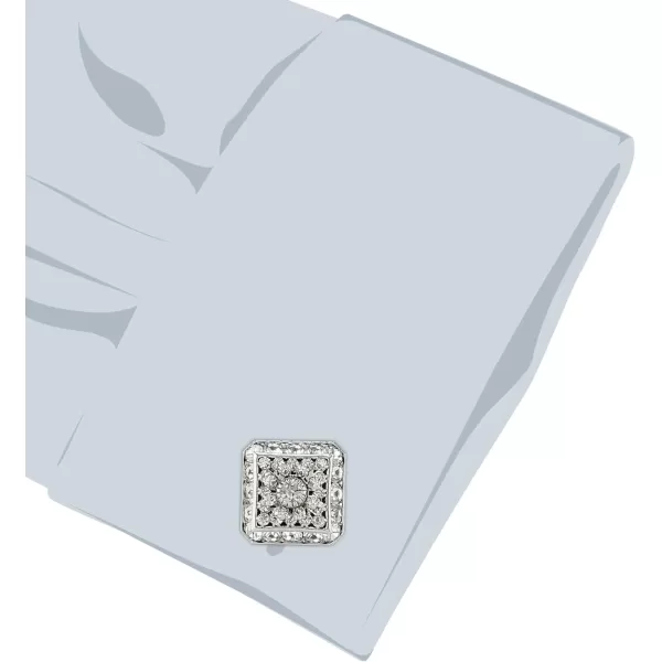 Stacy Adams Mens Multi Crystal SilverTone Cuff Link