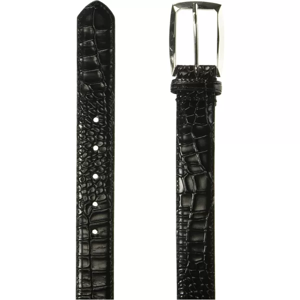 Stacy Adams Mens Ozzie Croc Embossed BeltBlack