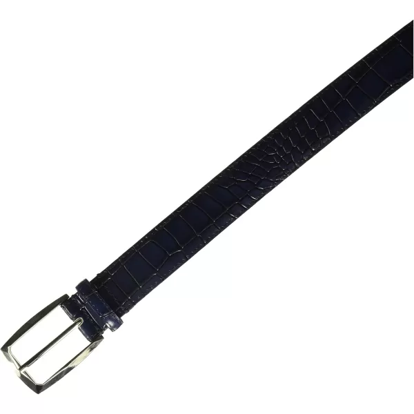 Stacy Adams Mens Ozzie Croc Embossed BeltBlue