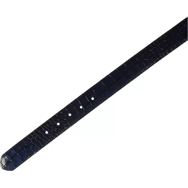 Stacy Adams Mens Ozzie Croc Embossed BeltBlue