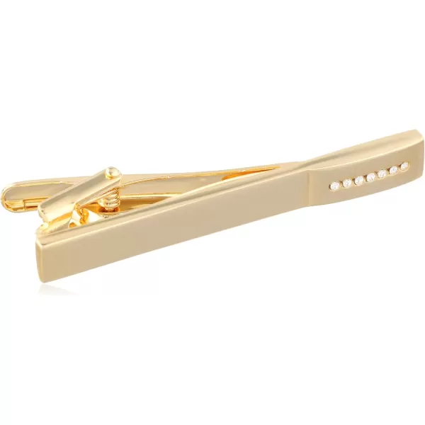 Stacy Adams Mens Polished Gold Cuff Link ampamp Tie Bar Wcrys Strip Set