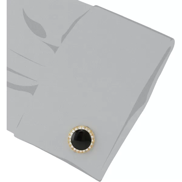 Stacy Adams Mens Round Cuff Link Wblk Enamel ampamp Crystals