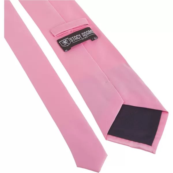 Stacy Adams Mens Satin solid Tie SetPink
