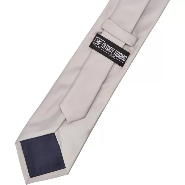 Stacy Adams Mens Satin solid Tie SetSilver