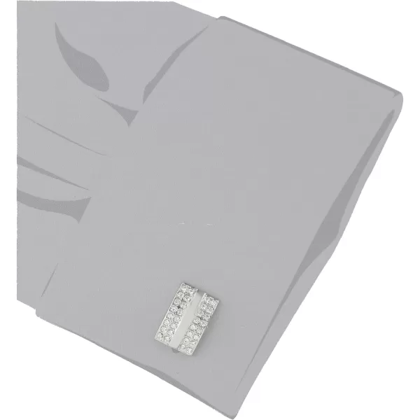 Stacy Adams Mens Silver Rectangle Cuff Link With Crystals