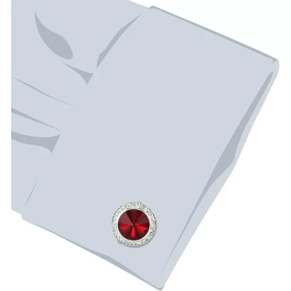 Stacy Adams Mens Silver Ruby Crystal Rondell Cuff LinkRuby