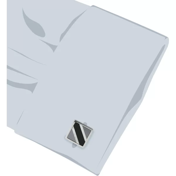 Stacy Adams Mens Silver Square Cuff Link With Onyx and Smoke Mop