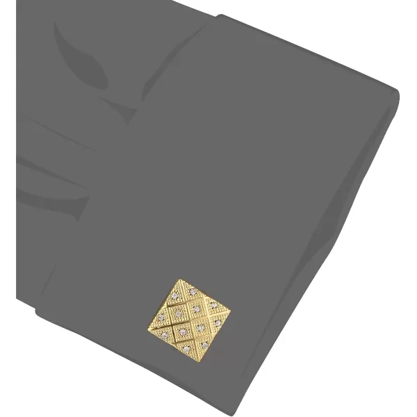 Stacy Adams Mens Square Gold with Crystal Cuff Link One Size
