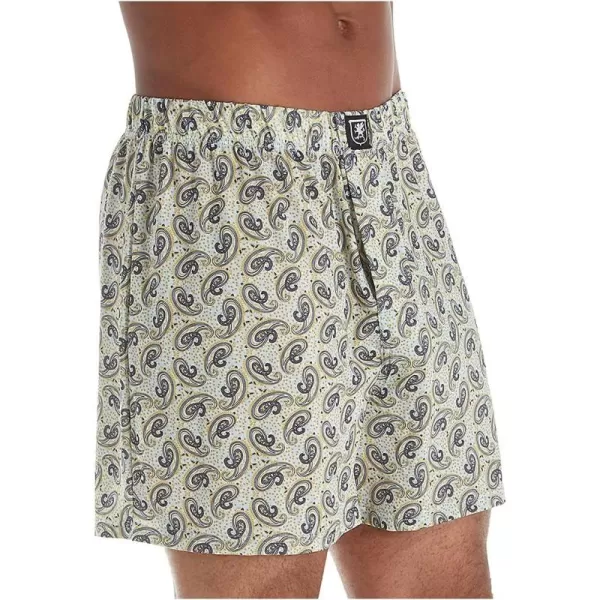STACY ADAMS Mens Boxer ShortWhiteBlue Paisley