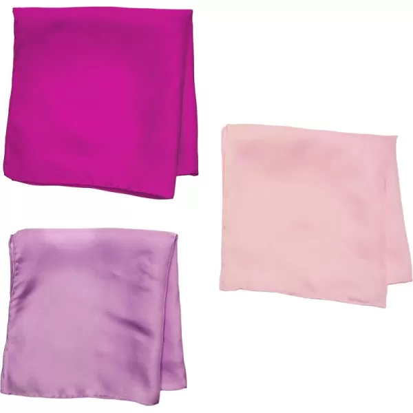 STACY ADAMS mens 100 Silk Hand Rolled 17quotx 17quot Pocket Square Three Piece SetHandkerchiefLilacpinkfushia