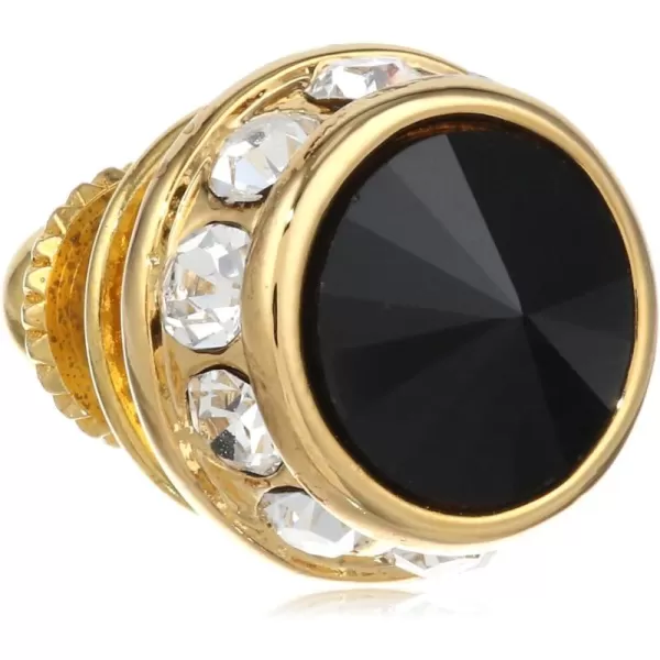 Stacy Adams Mens Gold Rondell Tie Tac With Jet and Clear Crystals
