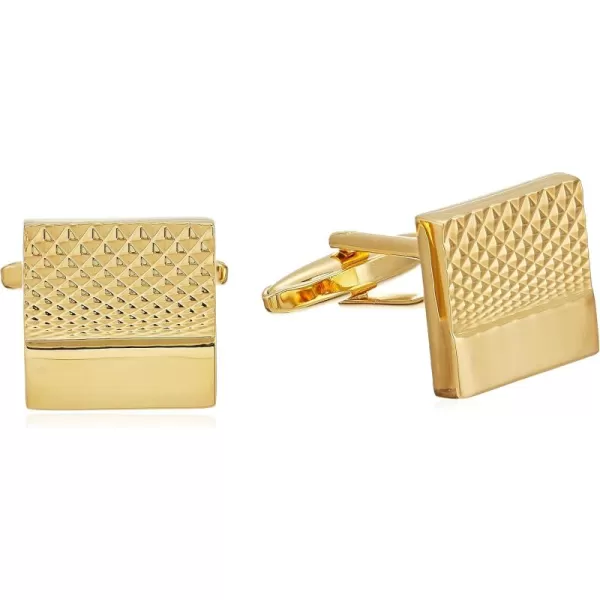 Stacy Adams Mens Gold Square Crosshatch Cuff Link One Size