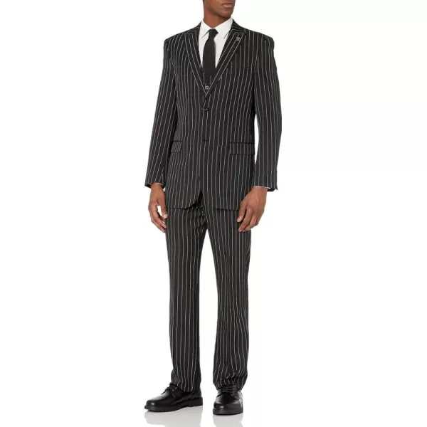 Stacy Adams Mens Mars Vested 3 Piece SuitBlackWhite