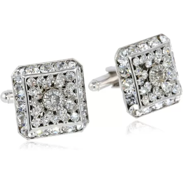 Stacy Adams Mens Multi Crystal SilverTone Cuff Link