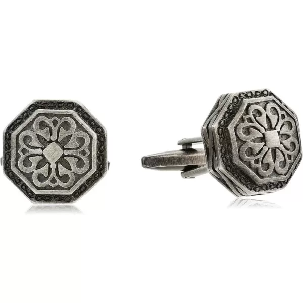 Stacy Adams Mens Octagon Cuff Links with Antique Pattern
