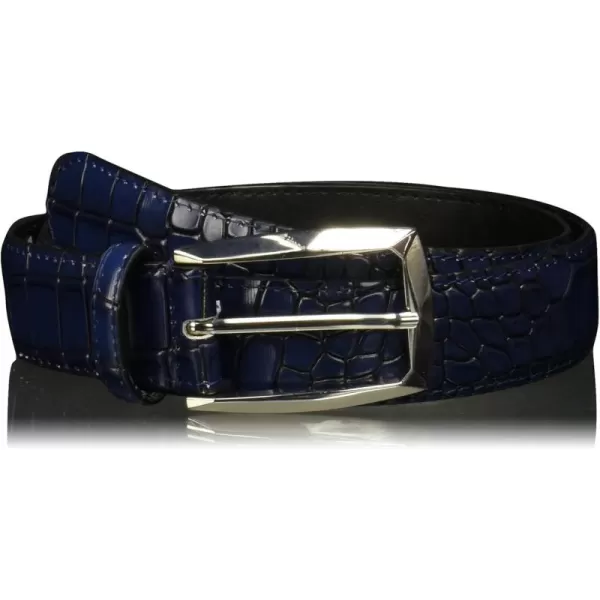 Stacy Adams Mens Ozzie Croc Embossed BeltBlue