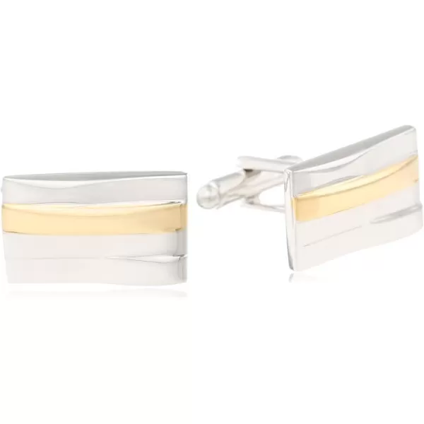 Stacy Adams Mens Rectangle SilverGold Cuff Links