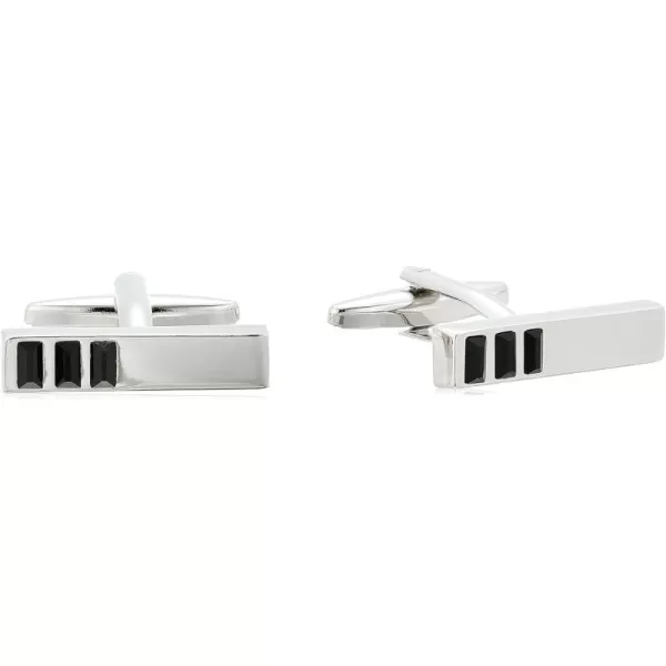 Stacy Adams Mens Rectangle with Intersecting Lines Cuff Links
