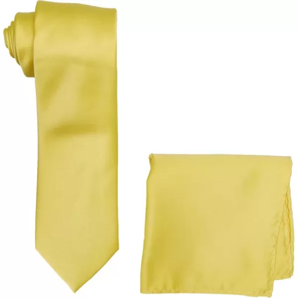 Stacy Adams Mens Satin solid Tie SetBanana