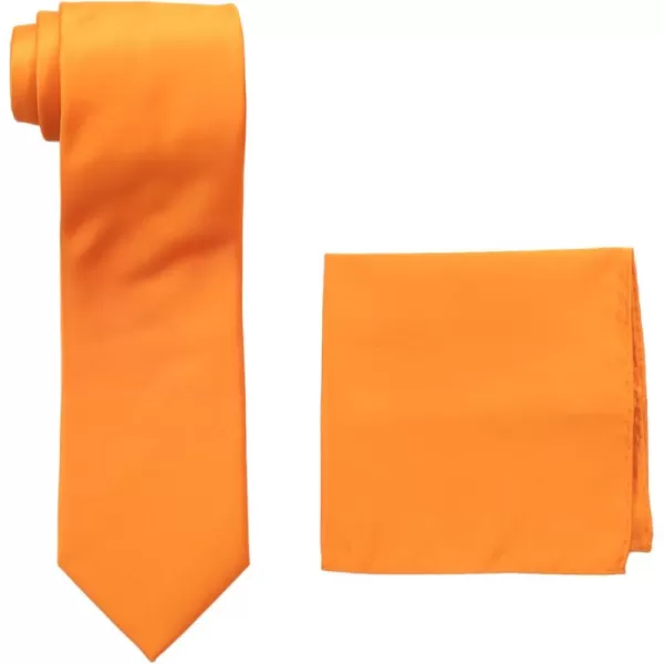 Stacy Adams Mens Satin solid Tie SetOrange