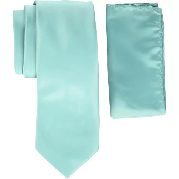 Stacy Adams Mens Satin solid Tie SetTurquoise