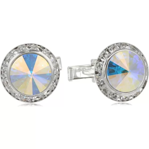 Stacy Adams Mens Silver Aurora Borealis Rondell Cuff Link