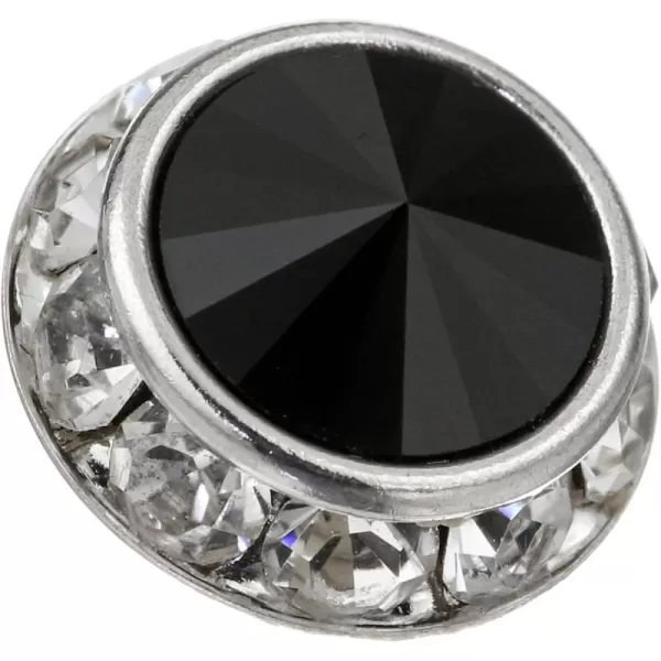 Stacy Adams Mens Silver Rondell Tie Tack With Clear and Jet Crystals