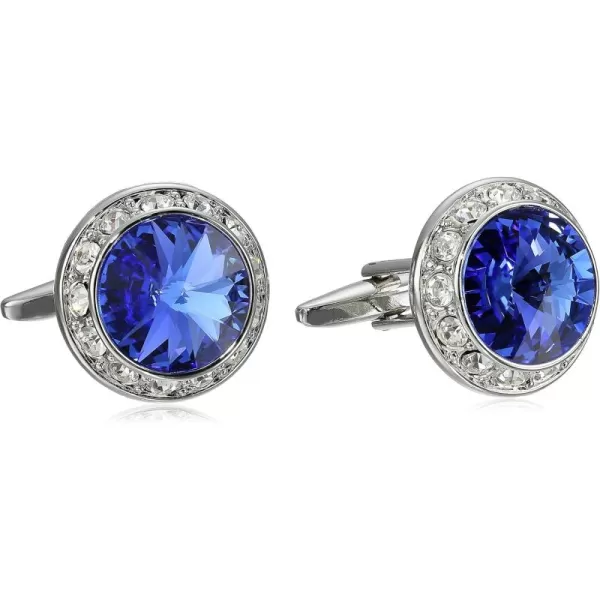 Stacy Adams Mens Silver Royal Crystal Rondell Cuff Link