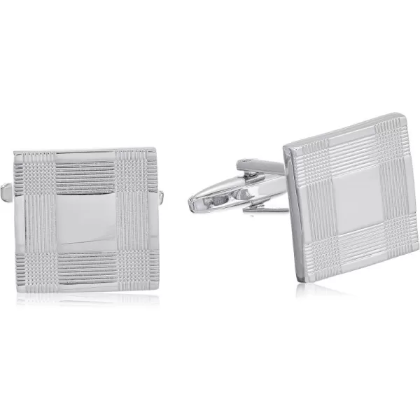 Stacy Adams Mens Silver Square Cuff Link One Size