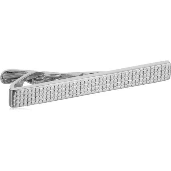 Stacy Adams Mens Silver Square Pattern Tie Bar One Size