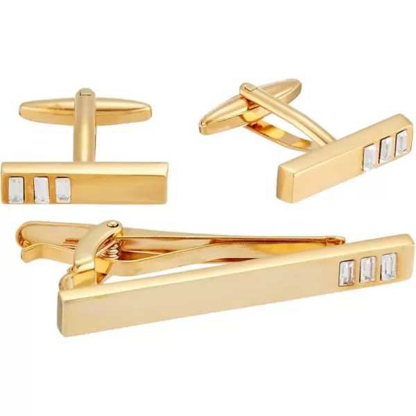 Stacy Adams Mens Square with Jet Acrylic Inlay Open End Cuff LinksGoldBlack