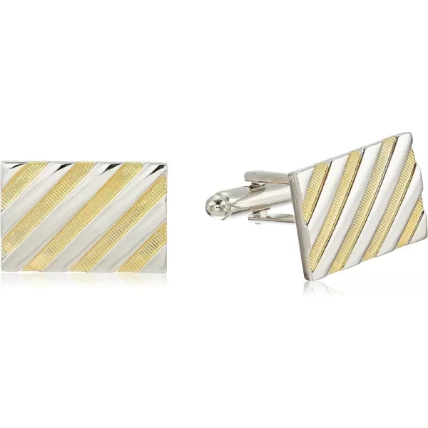 Stacy Adams Mens Stripe Cuff Link GoldSilver One Size