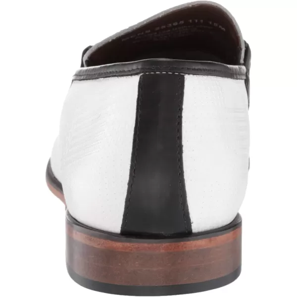 STACY ADAMS Mens Bianchi Tassel Slipon LoaferBlack and White