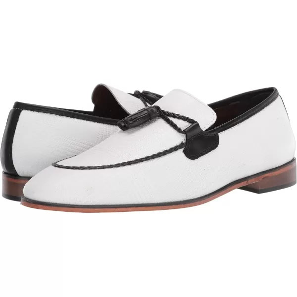 STACY ADAMS Mens Bianchi Tassel Slipon LoaferBlack and White