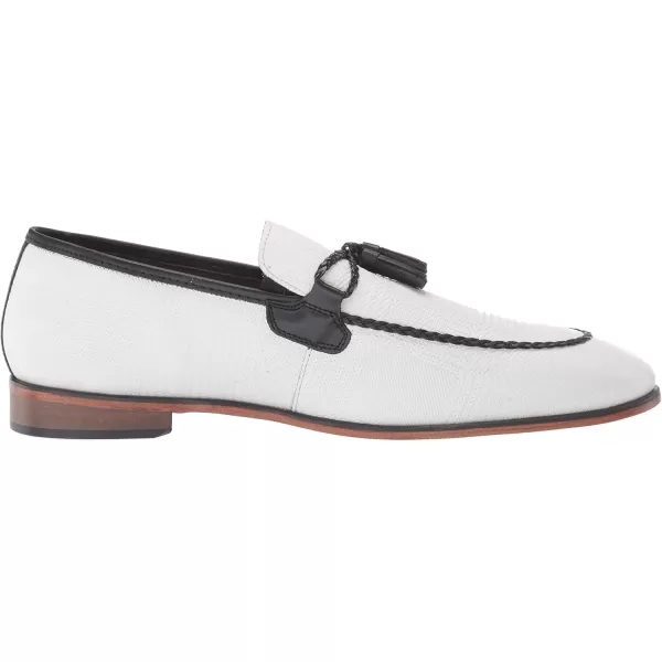 STACY ADAMS Mens Bianchi Tassel Slipon LoaferBlack and White