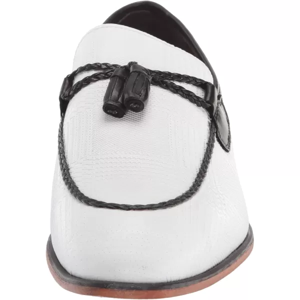STACY ADAMS Mens Bianchi Tassel Slipon LoaferBlack and White