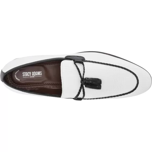 STACY ADAMS Mens Bianchi Tassel Slipon LoaferBlack and White