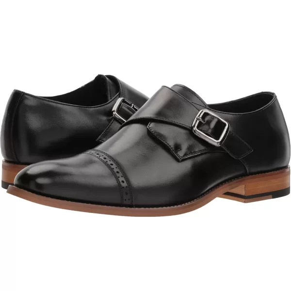 STACY ADAMS Mens Desmond Cap Toe Monk Strap LoaferBlack
