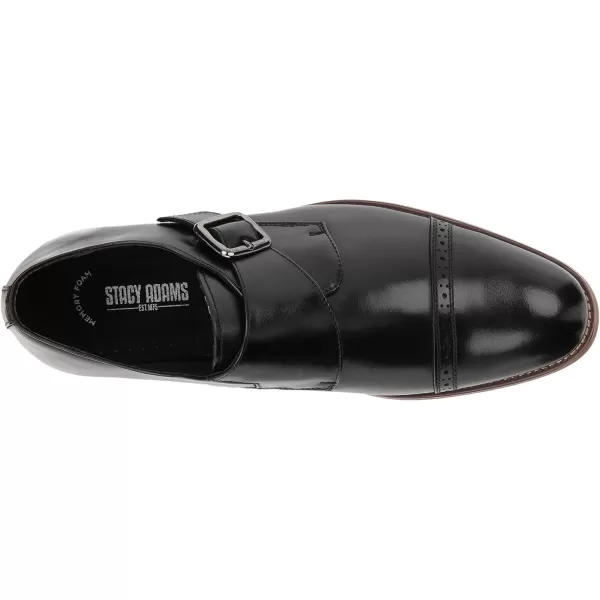 STACY ADAMS Mens Desmond Cap Toe Monk Strap LoaferBlack