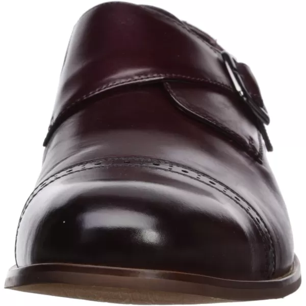 STACY ADAMS Mens Desmond Cap Toe Monk Strap LoaferBurgundy